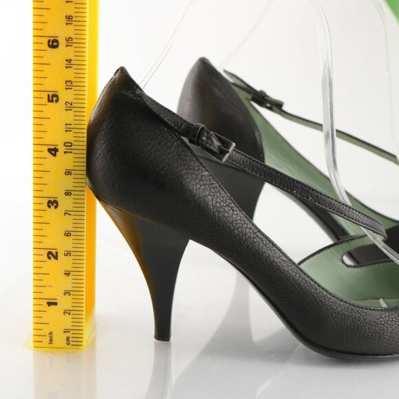 Sigerson Morrison Womens Pump Size 7.5 Black D'Orsay Retro Heel Dress Shoe - Picture 5 of 12